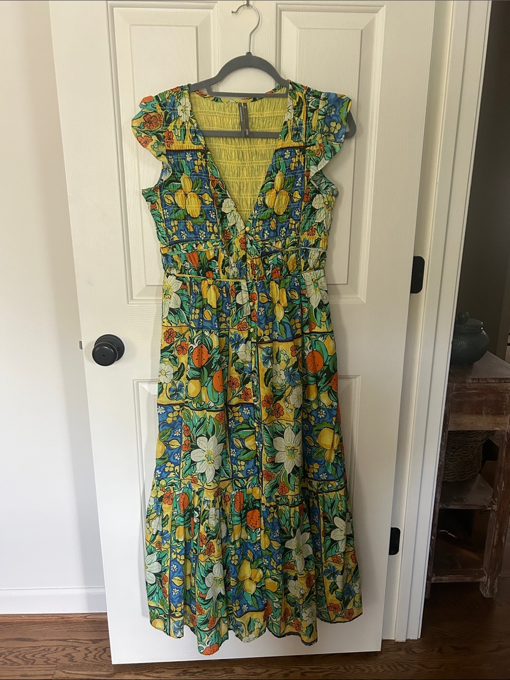 Floral Print V-Neck Maxi Dress in Multicolor